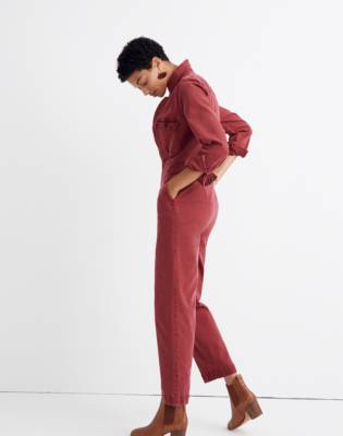 madewell denim slim coverall jumpsuit