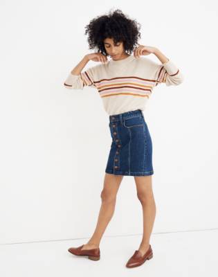 madewell stretch denim straight mini skirt