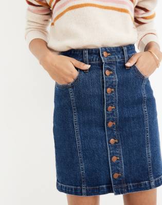 madewell stretch denim straight mini skirt
