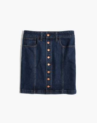 madewell stretch denim straight mini skirt