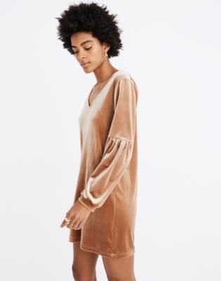 madewell velvet balloon sleeve dress