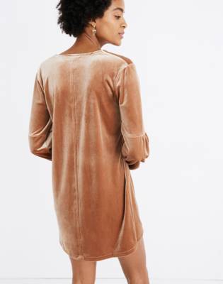 velvet balloon sleeve dress