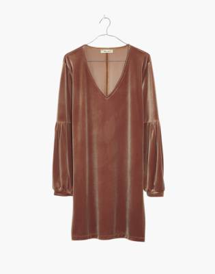 madewell blue velvet dress