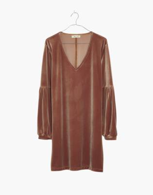 madewell velvet balloon sleeve dress