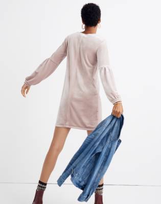 madewell velvet balloon sleeve dress