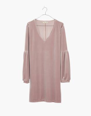 madewell balloon sleeve velvet dress