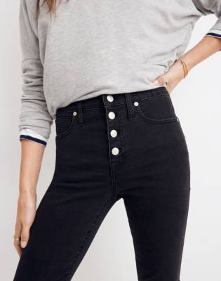 madewell button fly jeans black