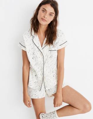 flannel short pajama set