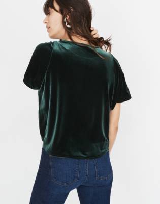 madewell green velvet pants