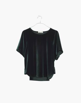 madewell green velvet dress