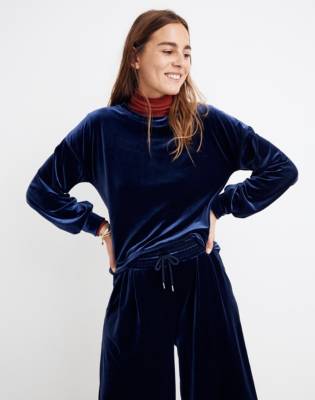 madewell velvet balloon sleeve dress