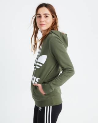 adidas originals trefoil hoodie green