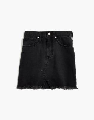 black jean skirt madewell