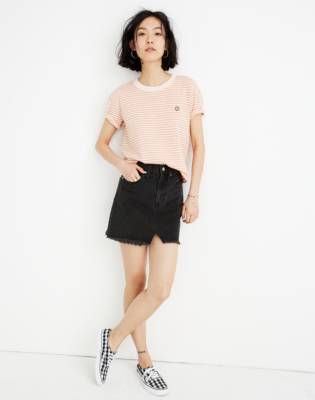 madewell rigid denim skirt