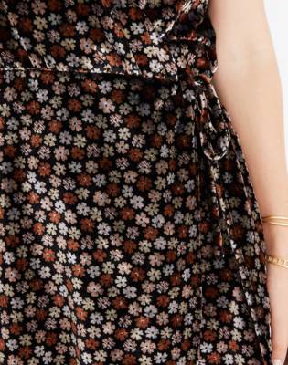 madewell velvet wrap dress