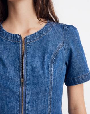 denim zip dress