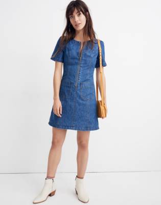 a line denim dress