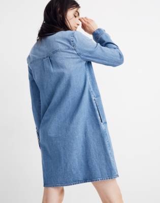 madewell denim a line zip dress