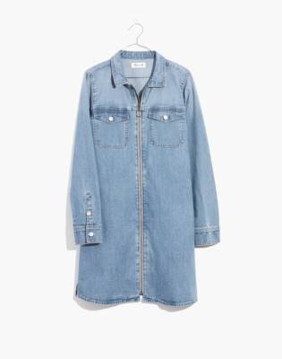 madewell denim a line zip dress