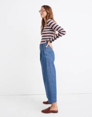 madewell pleated wide leg jeans