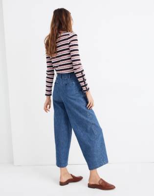 pleated wide leg jeans