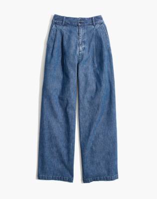 madewell pleated wide leg jeans