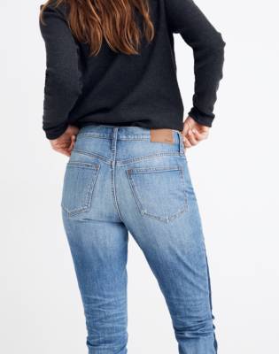 madewell high rise slim crop boyjean