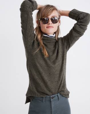 inland striped turtleneck sweater in coziest yarn