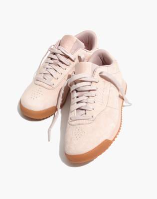 pink suede reebok