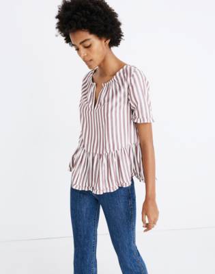 madewell ruffle hem top