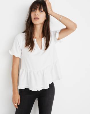 madewell ruffle hem top