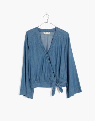 bell sleeve denim top