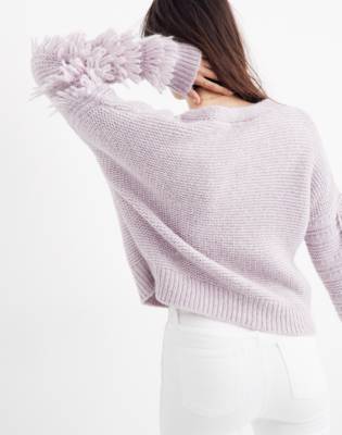 fringe sleeve sweatshirt