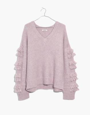 fringe sleeve sweater