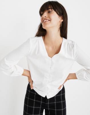 white v neck dress shirt