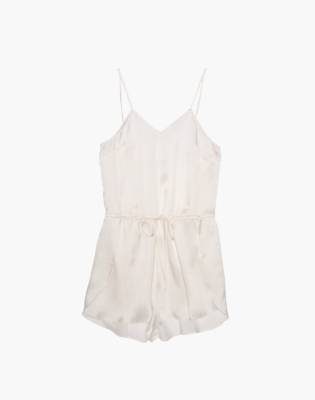 silk white romper