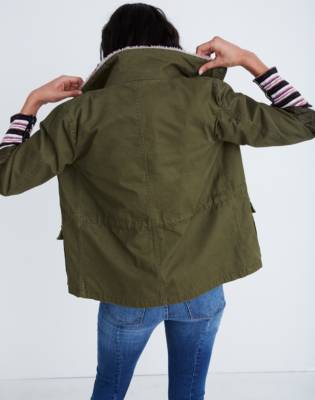 madewell sherpa bomber jacket