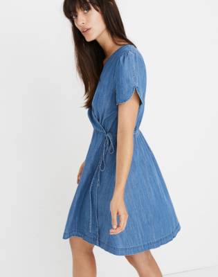 denim wrap dress