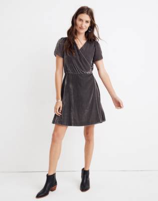 velour wrap dress