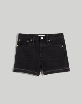 hemmed denim shorts