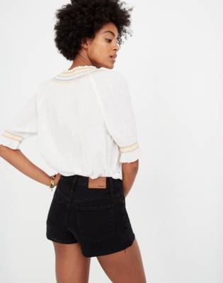 madewell black jean shorts