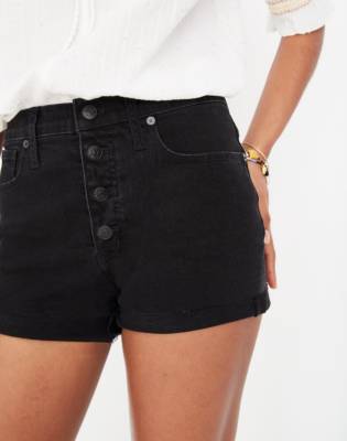 high waisted shorts with buttons