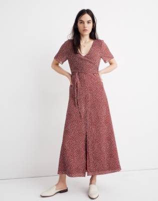 madewell red wrap dress