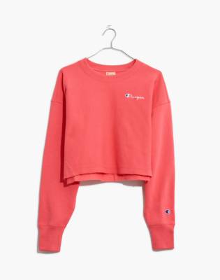 champion red crop sweatshirt