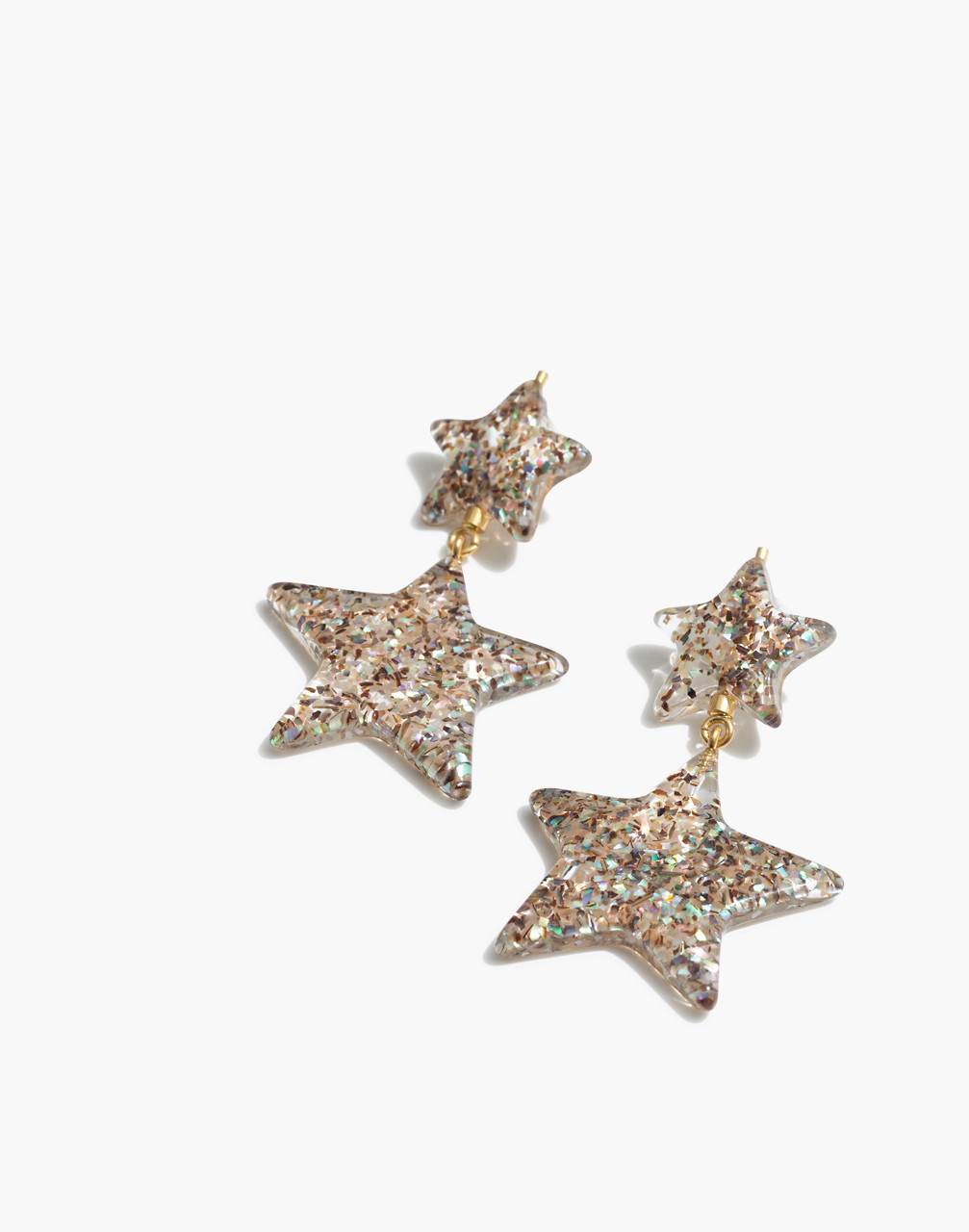 Glitter Star Statement Earrings in iridescent image 1