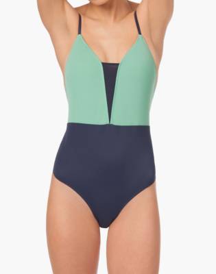 navy green swimsuit