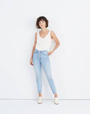 mid waist cropped jeans