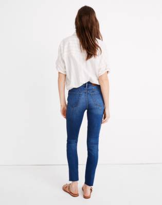 madewell high rise button front skinny jeans