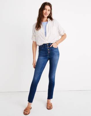 button front jeans for ladies