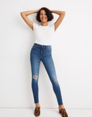 high rise skinny crop jeans